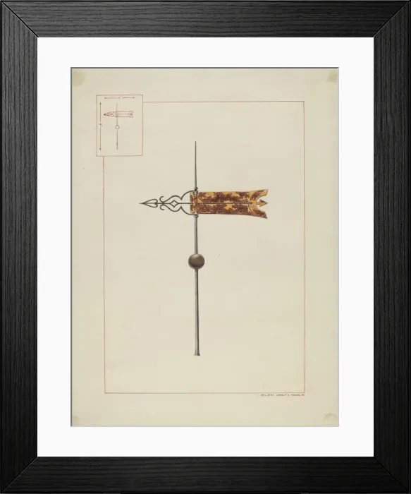Framed Print : Weather Vane, c. 1938. Creator: Ernest A Towers Jr Framed Print : Weather Vane, c. 1938. Creator: Ernest A Towers Jr