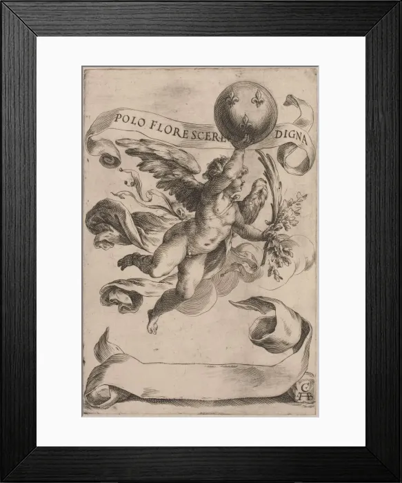 Framed Print : Genius with the Medici Coat-of-Arms, 1605. Creator: Cherubino Alberti Framed Print : Genius with the Medici Coat-of-Arms, 1605. Creator: Cherubino Alberti