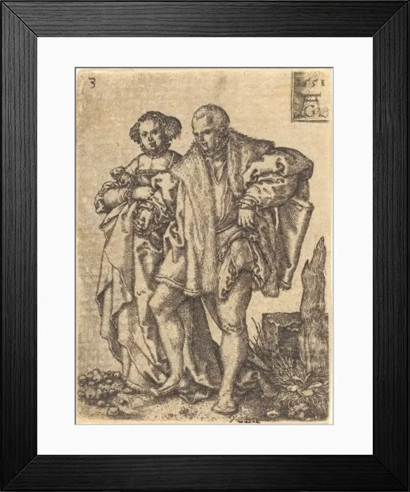 Framed Print : Dancing Couple, 1551. Creator: Heinrich Aldegrever Framed Print : Dancing Couple, 1551. Creator: Heinrich Aldegrever