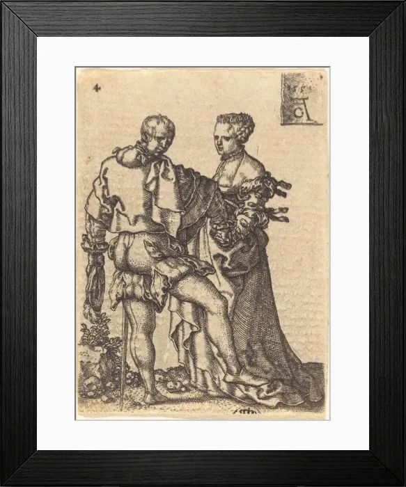 Framed Print : Dancing Couple, 1551. Creator: Heinrich Aldegrever Framed Print : Dancing Couple, 1551. Creator: Heinrich Aldegrever