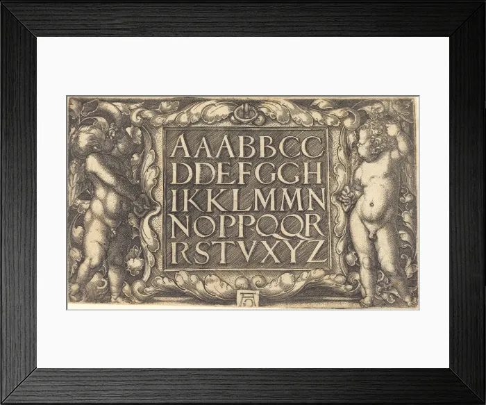 Framed Print : Alphabet, c. 1525 / 1555. Creator: Heinrich Aldegrever Framed Print : Alphabet, c. 1525 / 1555. Creator: Heinrich Aldegrever