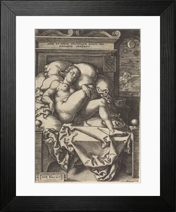 Framed Print : The Night, 1553. Creator: Heinrich Aldegrever Framed Print : The Night, 1553. Creator: Heinrich Aldegrever
