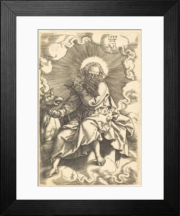 Framed Print : Luke, 1539. Creator: Heinrich Aldegrever Framed Print : Luke, 1539. Creator: Heinrich Aldegrever