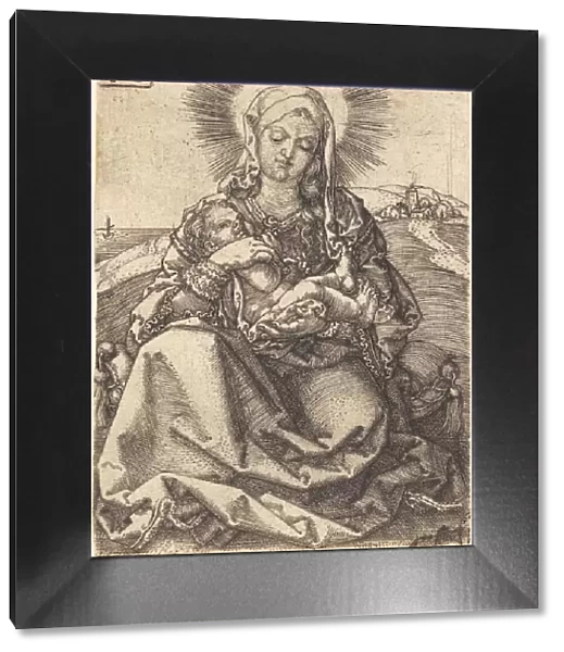 Madonna in a Landscape Sitting on a Cushion, 1527. Creator: Heinrich Aldegrever
