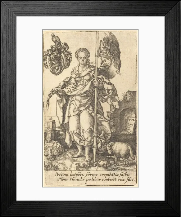 Framed Print : Modesty, 1552. Creator: Heinrich Aldegrever Framed Print : Modesty, 1552. Creator: Heinrich Aldegrever
