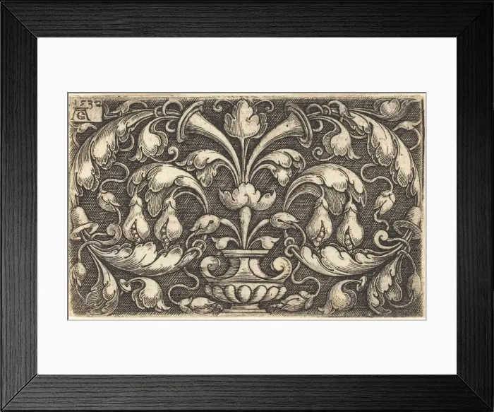 Framed Print : Ornament, 1532. Creator: Heinrich Aldegrever Framed Print : Ornament, 1532. Creator: Heinrich Aldegrever