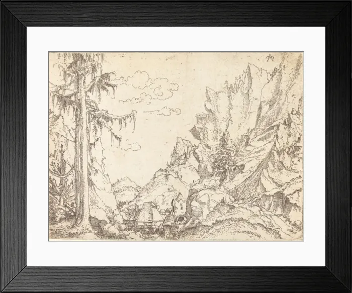 Framed Print : Mountain Landscape, 1510 / 1525. Creator: Erhard Altdorfer Framed Print : Mountain Landscape, 1510 / 1525. Creator: Erhard Altdorfer