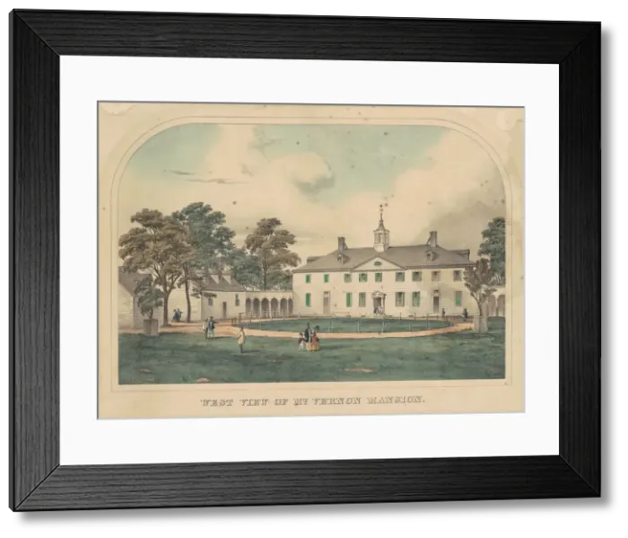 Framed Print : West View of Mount Vernon Mansion, c. 1860. Creator: Unknown Framed Print : West View of Mount Vernon Mansion, c. 1860. Creator: Unknown