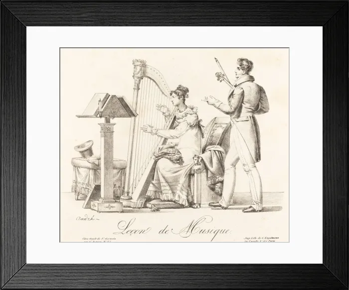 Framed Print : Lecon de Musique (Music Lesson). Creator: Johann Anton André Framed Print : Lecon de Musique (Music Lesson). Creator: Johann Anton André