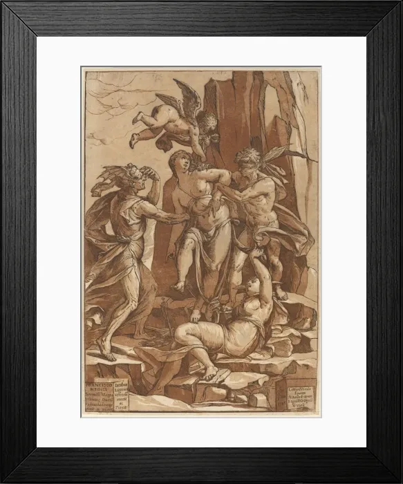 Framed Print : Allegory of Virtue, 1585. Creator: Andrea Andreani Framed Print : Allegory of Virtue, 1585. Creator: Andrea Andreani