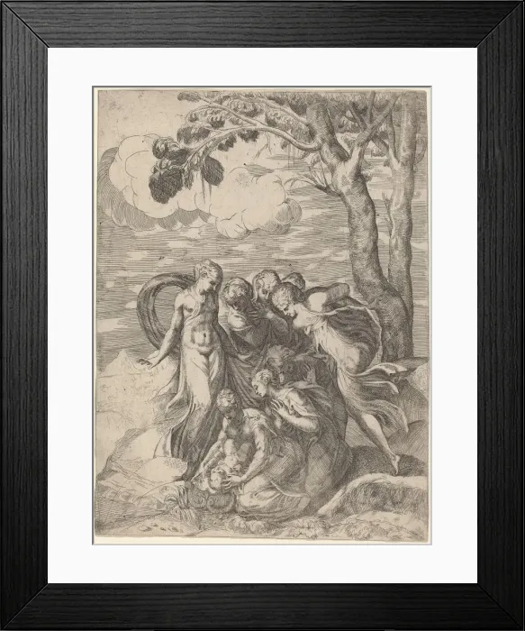 Framed Print : The Finding of Moses, 1540s. Creator: Battista del Moro Framed Print : The Finding of Moses, 1540s. Creator: Battista del Moro