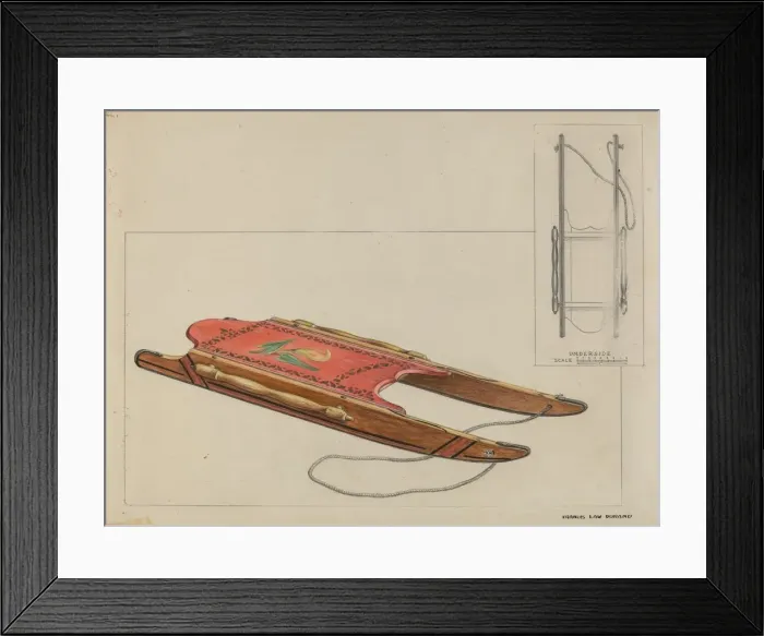 Framed Print : Childs Sled, c. 1937. Creator: Francis Law Durand Framed Print : Childs Sled, c. 1937. Creator: Francis Law Durand