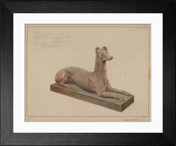 Framed Print : Cast Iron Dog, c. 1937. Creator: Francis Law Durand Framed Print : Cast Iron Dog, c. 1937. Creator: Francis Law Durand