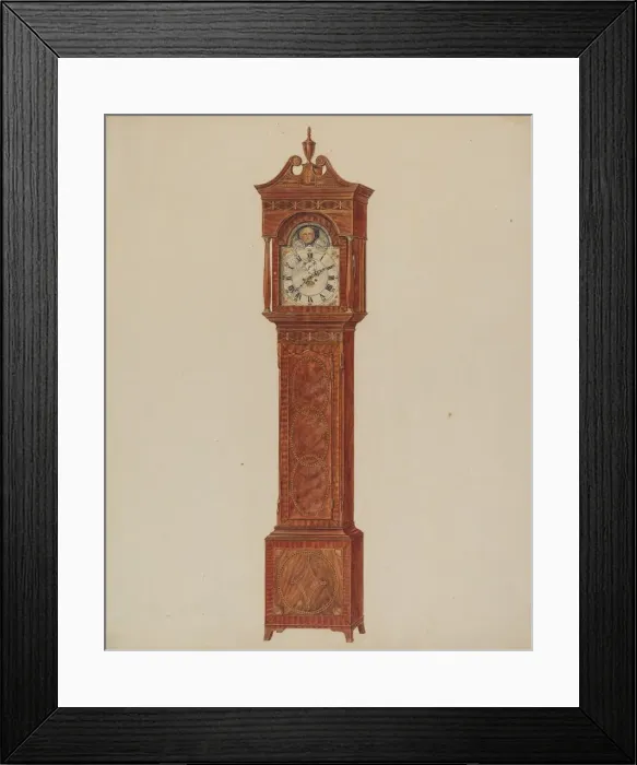 Framed Print : Grandfather Clock (Timepiece), c. 1937. Creator: Francis Law Durand Framed Print : Grandfather Clock (Timepiece), c. 1937. Creator: Francis Law Durand