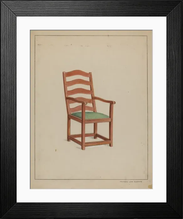 Framed Print : Shaker Chair, c. 1936. Creator: Francis Law Durand Framed Print : Shaker Chair, c. 1936. Creator: Francis Law Durand