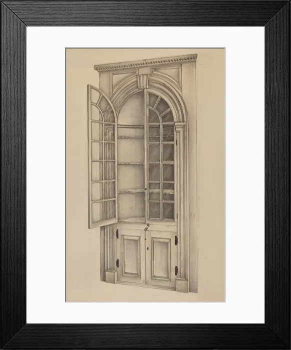 Framed Print : Corner Cupboard (Used for Storing China), 1939. Creator: Francis Law Durand Framed Print : Corner Cupboard (Used for Storing China), 1939. Creator: Francis Law Durand