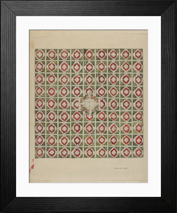 Framed Print : Quilt (Bed Covering), c. 1936. Creator: Francis Law Durand Framed Print : Quilt (Bed Covering), c. 1936. Creator: Francis Law Durand
