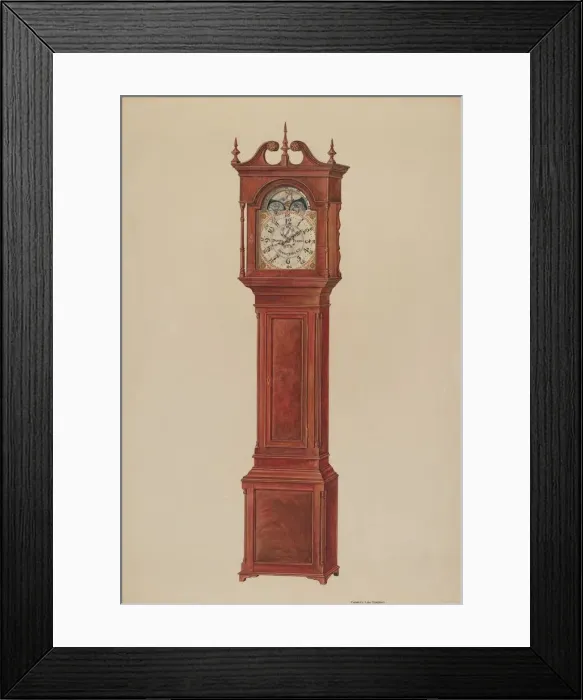Framed Print : Grandfathers Clock, c. 1937. Creator: Francis Law Durand Framed Print : Grandfathers Clock, c. 1937. Creator: Francis Law Durand