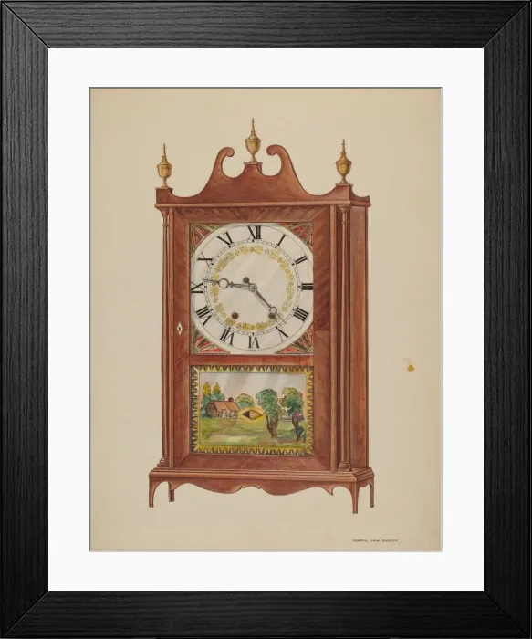 Framed Print : Mantel Clock, c. 1937. Creator: Francis Law Durand Framed Print : Mantel Clock, c. 1937. Creator: Francis Law Durand