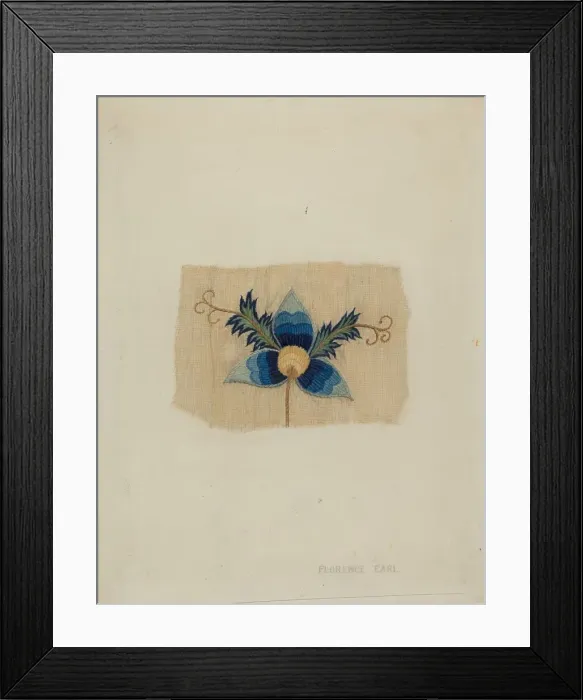 Framed Print : Fragment of Bed Curtain, c. 1937. Creator: Florence Earl Framed Print : Fragment of Bed Curtain, c. 1937. Creator: Florence Earl