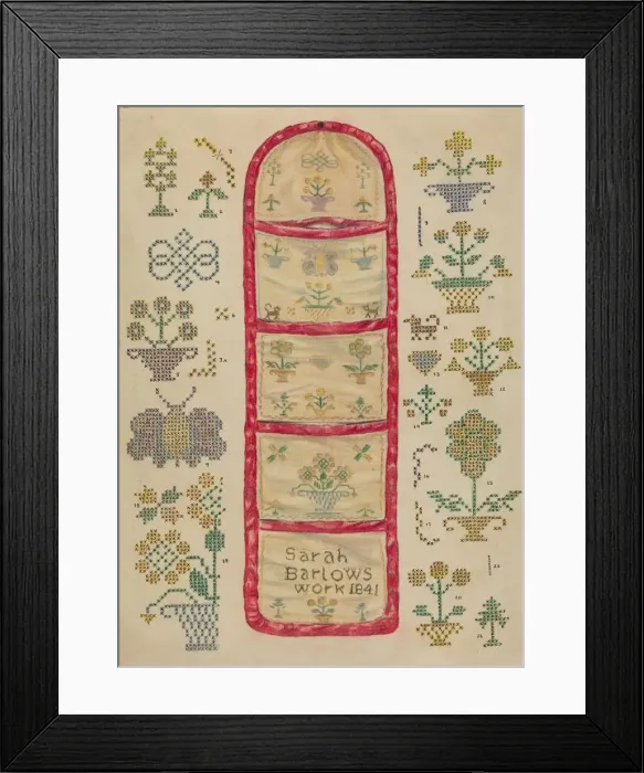 Framed Print : Needlework Picture, 1935 / 1942. Creator: Francis Law Durand Framed Print : Needlework Picture, 1935 / 1942. Creator: Francis Law Durand