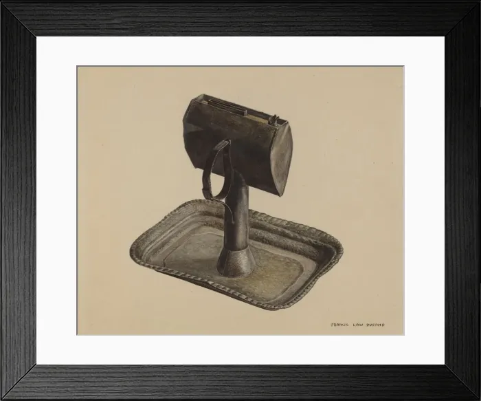 Framed Print : Whale Oil Lamp, 1935 / 1942. Creator: Francis Law Durand Framed Print : Whale Oil Lamp, 1935 / 1942. Creator: Francis Law Durand