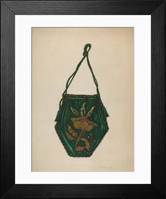 Framed Print : Purse, 1935 / 1942. Creator: Florence Earl Framed Print : Purse, 1935 / 1942. Creator: Florence Earl