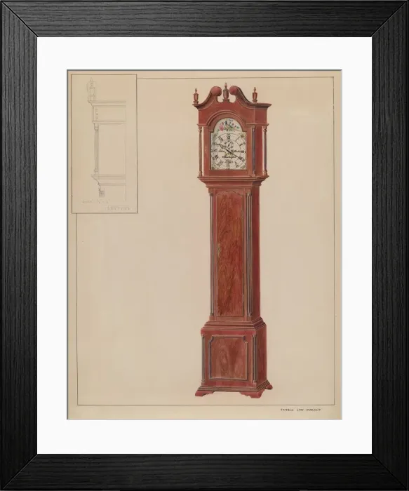 Framed Print : Grandfathers Clock (Timepiece), c. 1937. Creator: Francis Law Durand Framed Print : Grandfathers Clock (Timepiece), c. 1937. Creator: Francis Law Durand