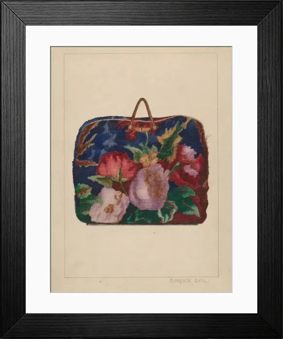 Framed Print : Carpet Bag, 1935 / 1942. Creator: Florence Earl Framed Print : Carpet Bag, 1935 / 1942. Creator: Florence Earl