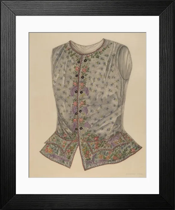Framed Print : Silk Vest, c. 1938. Creator: Florence Earl Framed Print : Silk Vest, c. 1938. Creator: Florence Earl