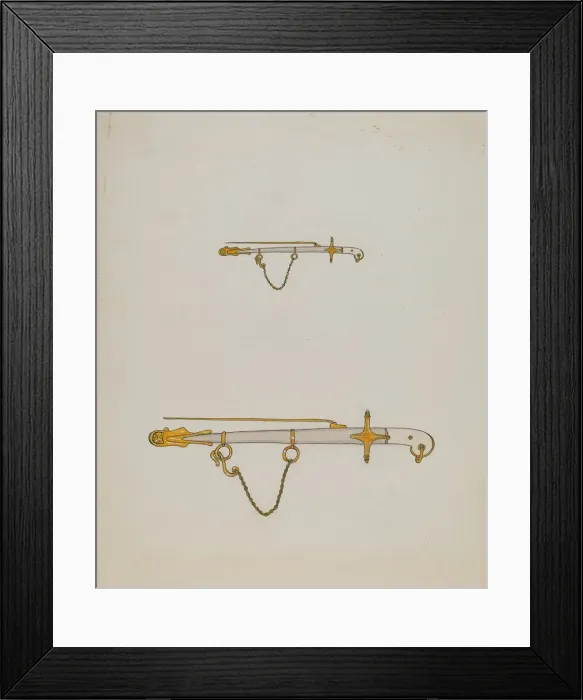 Framed Print : Sword Pin, c. 1936. Creator: Ellen Duncan Framed Print : Sword Pin, c. 1936. Creator: Ellen Duncan