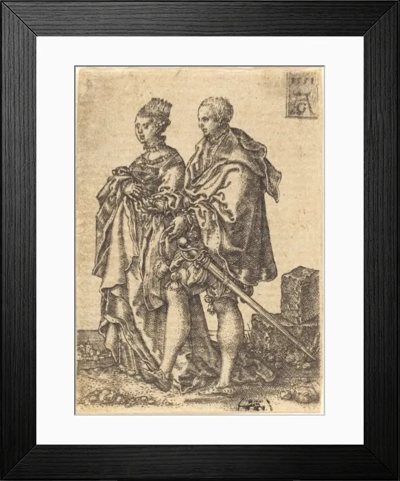 Framed Print : Dancing Couple, 1551. Creator: Heinrich Aldegrever Framed Print : Dancing Couple, 1551. Creator: Heinrich Aldegrever
