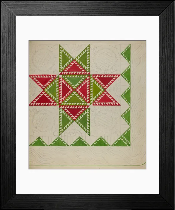 Framed Print : Patchwork Quilt, c. 1936. Creator: Katherine Hastings Framed Print : Patchwork Quilt, c. 1936. Creator: Katherine Hastings