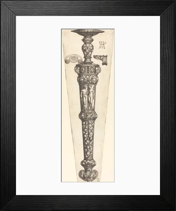Framed Print : Large Dagger Sheath with Nude Couple, 1536. Creator: Heinrich Aldegrever Framed Print : Large Dagger Sheath with Nude Couple, 1536. Creator: Heinrich Aldegrever
