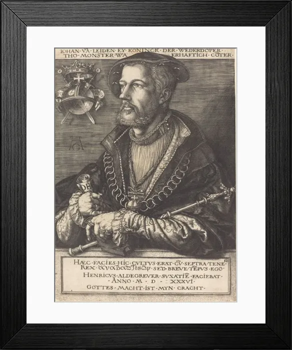 Framed Print : Jan van Leyden. Creator: Heinrich Aldegrever Framed Print : Jan van Leyden. Creator: Heinrich Aldegrever