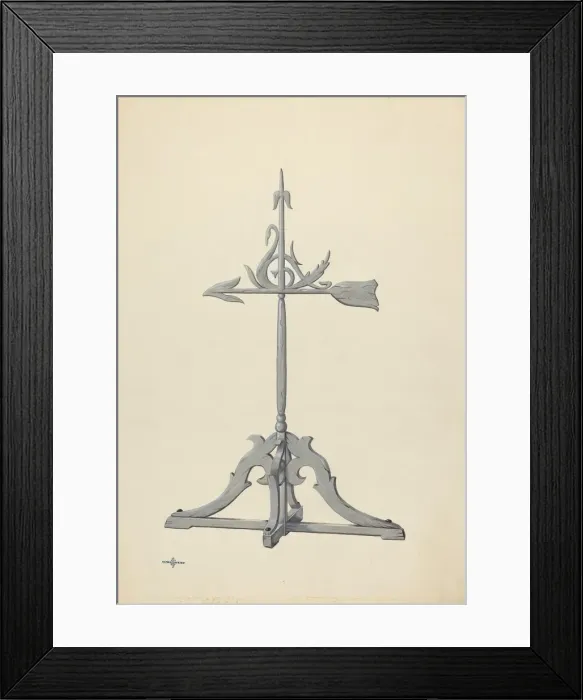 Framed Print : Weather Vane, c. 1936. Creator: Elmer Weise Framed Print : Weather Vane, c. 1936. Creator: Elmer Weise