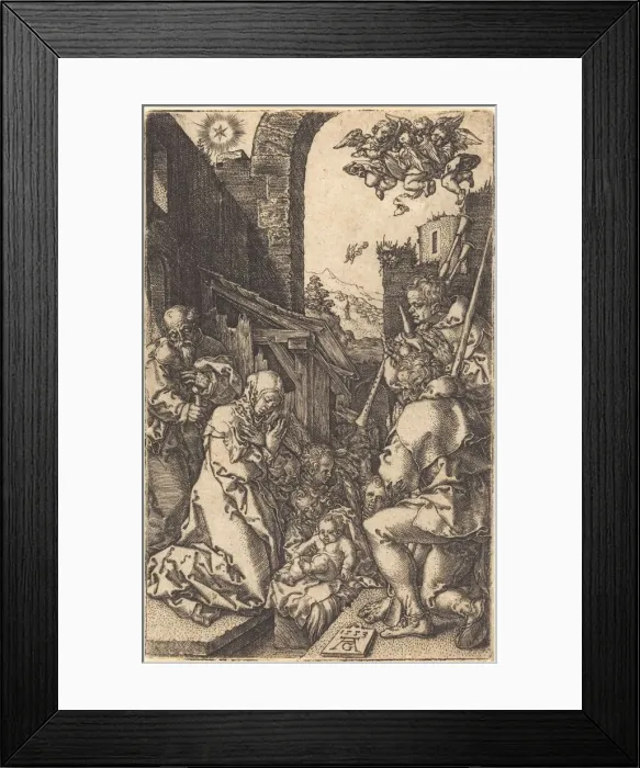 Framed Print : The Nativity, 1553. Creator: Heinrich Aldegrever Framed Print : The Nativity, 1553. Creator: Heinrich Aldegrever