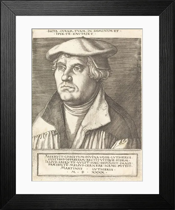 Framed Print : Martin Luther. Creator: Heinrich Aldegrever Framed Print : Martin Luther. Creator: Heinrich Aldegrever