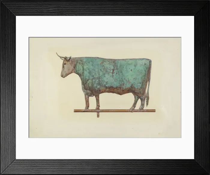 Framed Print : Steer Weather Vane, c. 1941. Creator: Zabelle Missirian Framed Print : Steer Weather Vane, c. 1941. Creator: Zabelle Missirian