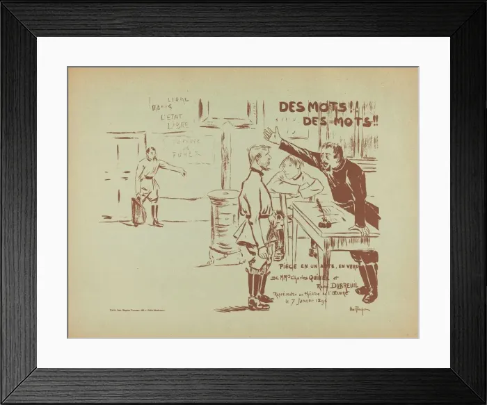 Framed Print : Des Mots! Des Mots!, 1896. Creator: Louis Abel-Truchet Framed Print : Des Mots! Des Mots!, 1896. Creator: Louis Abel-Truchet