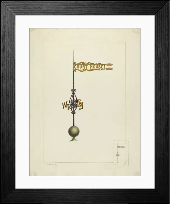 Framed Print : Weather Vane, c. 1938. Creator: Ralph Morton Framed Print : Weather Vane, c. 1938. Creator: Ralph Morton