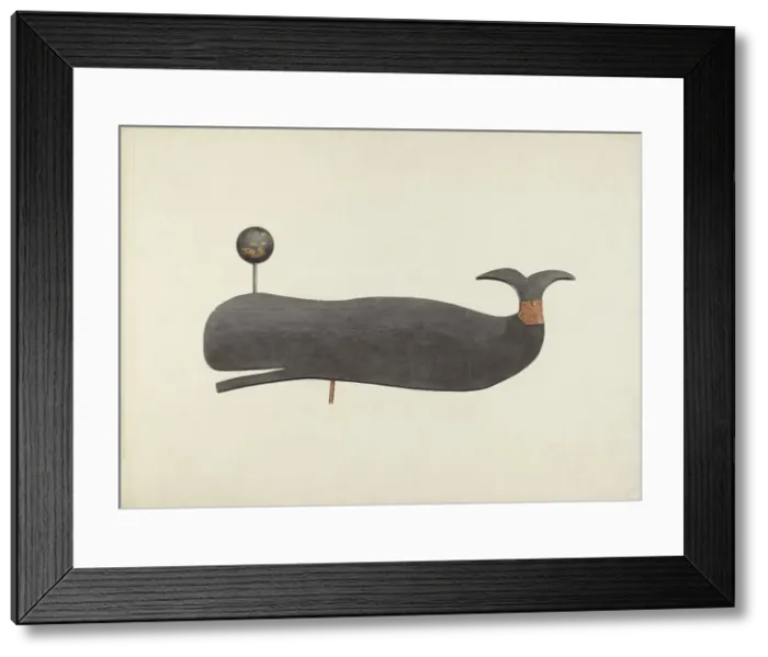 Framed Print : Whale Weather Vane, c. 1938. Creator: Marian Page Framed Print : Whale Weather Vane, c. 1938. Creator: Marian Page