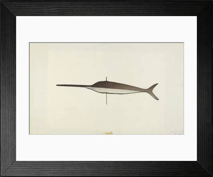 Framed Print : Swordfish Weather Vane, 1938. Creator: Robert Pohle Framed Print : Swordfish Weather Vane, 1938. Creator: Robert Pohle