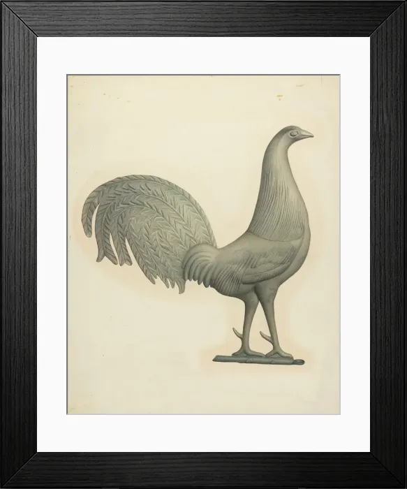 Framed Print : Rooster Weather Vane, c. 1945. Creator: Robert Pohle Framed Print : Rooster Weather Vane, c. 1945. Creator: Robert Pohle