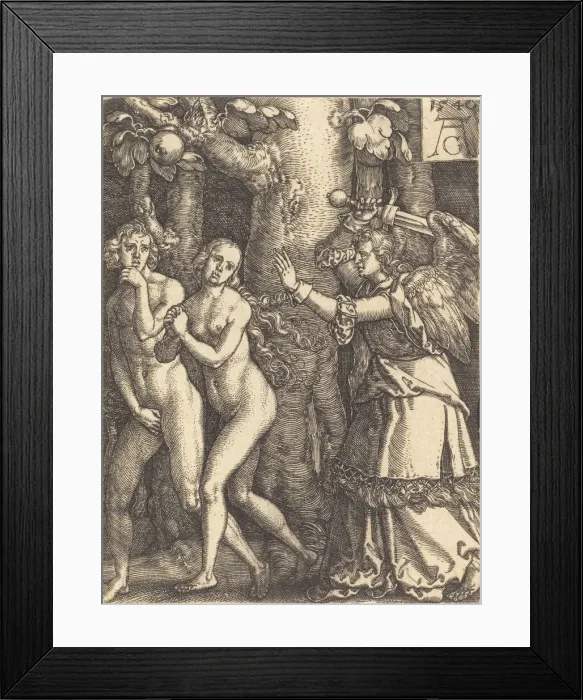 Framed Print : Expulsion from Paradise, 1540. Creator: Heinrich Aldegrever Framed Print : Expulsion from Paradise, 1540. Creator: Heinrich Aldegrever