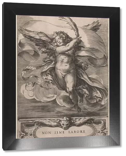 An Allegorical Figure: Non sine labore, 1628. Creator: Cherubino Alberti