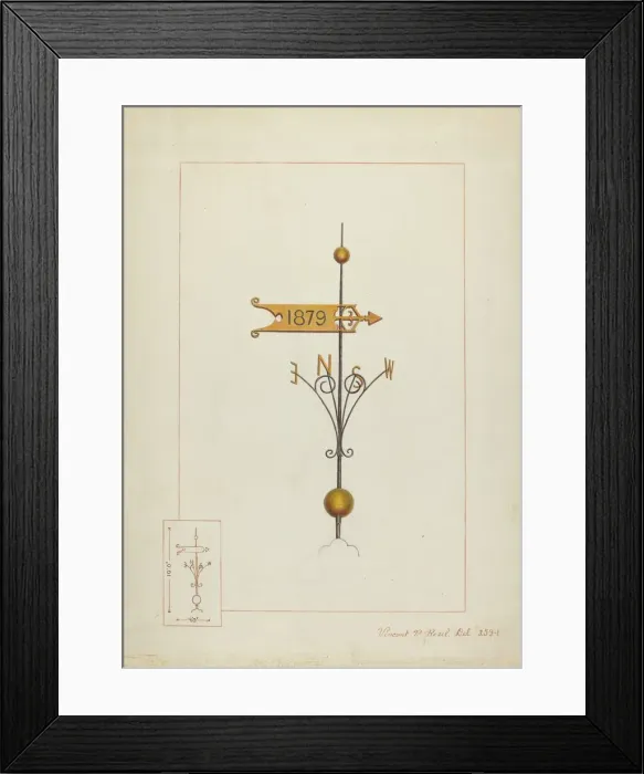 Framed Print : Weather Vane, c. 1937. Creator: Vincent P Rosel Framed Print : Weather Vane, c. 1937. Creator: Vincent P Rosel