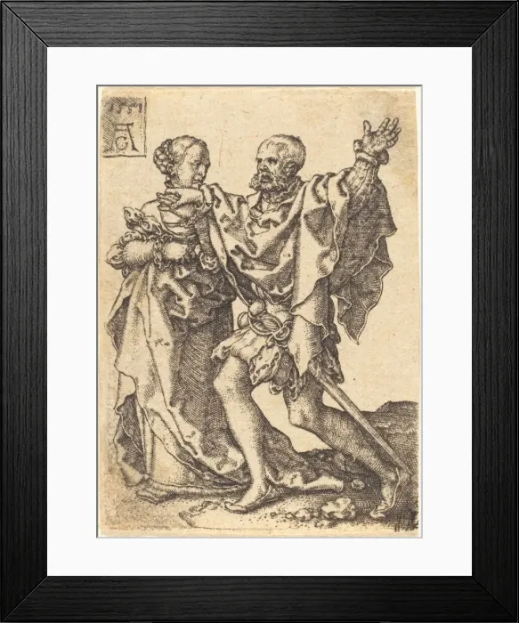 Framed Print : Dancing Couple, 1551. Creator: Heinrich Aldegrever Framed Print : Dancing Couple, 1551. Creator: Heinrich Aldegrever