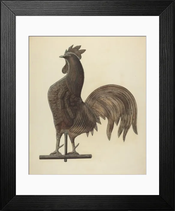 Framed Print : Weather Vane - Cock, c. 1938. Creator: Selma Sandler Framed Print : Weather Vane - Cock, c. 1938. Creator: Selma Sandler