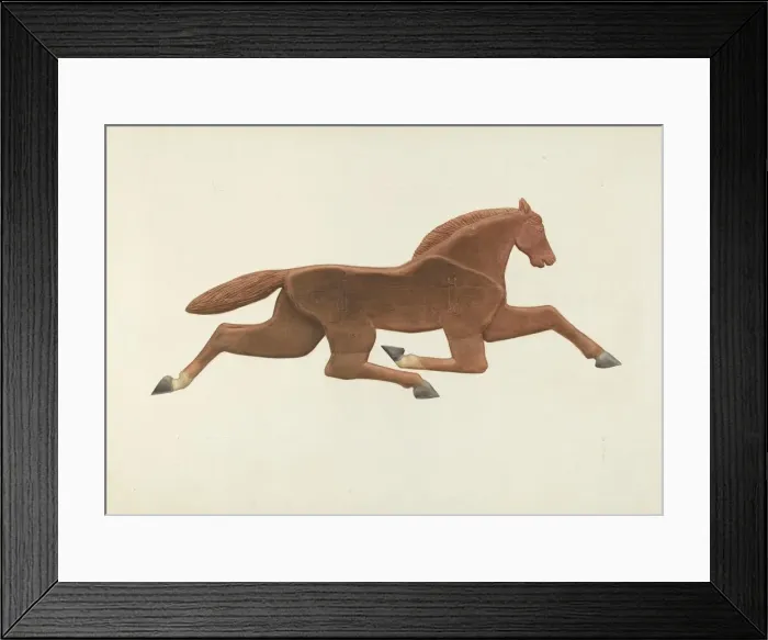 Framed Print : Wooden Horse Weather Vane, c. 1940. Creator: Alfred H Smith Framed Print : Wooden Horse Weather Vane, c. 1940. Creator: Alfred H Smith